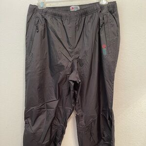 WOMEN’S CABELA'S RAIN PANT BLACK ZIP ANKLE DRAWSTRING SZ XL